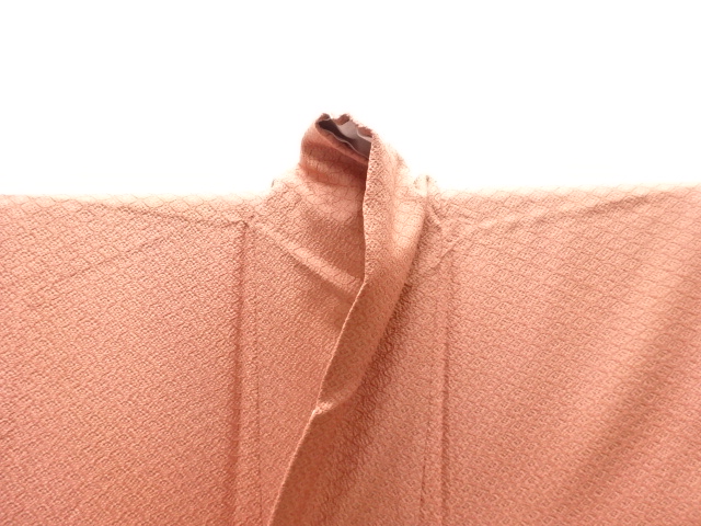  作家物　蜀江模様織り出し一つ紋色無地着物